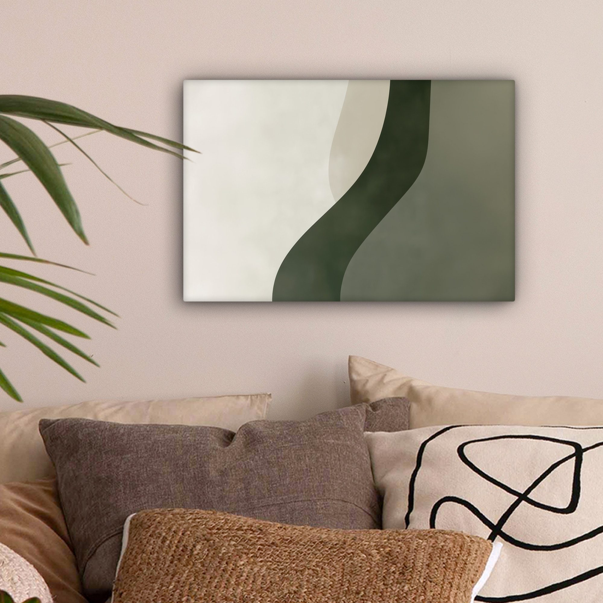 OneMillionCanvasses® Leinwandbild Japandi - Grün - Abstrakt - Modern, Fotod günstig online kaufen
