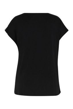 Paprika T-Shirt Gestreiftes T-Shirt Aus Zwei Stoffen (1-tlg)
