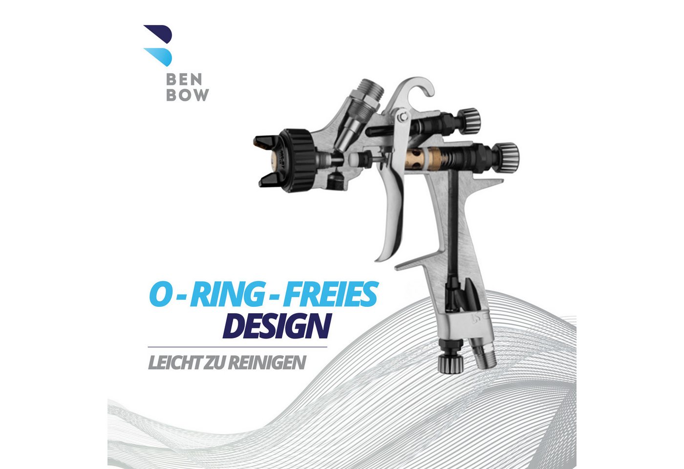 Thumbnail - BENBOW Lackierpistole BENBOW Spray gun PK60 / PK70 / PK80, PK70 MINI Lackierpistolen HVLP, 0,8 mm Düse, 100 ml Materialb...