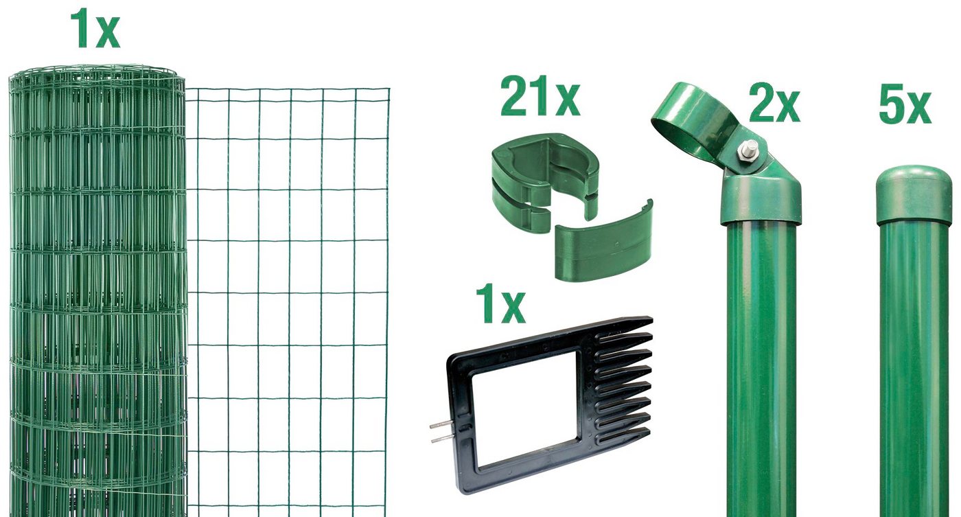 Alberts Schweißgitter Fix-Clip Pro®, (Set), 81 cm hoch, 10 m, grün beschichtet, zum Einbetonieren grün Rabatt: 34 % Alberts Schweißgitter Fix-Clip Pro®, (Set), 81 cm hoch, 10 m, grün beschichtet, zum Einbetonieren grün Rabatt: 34 %