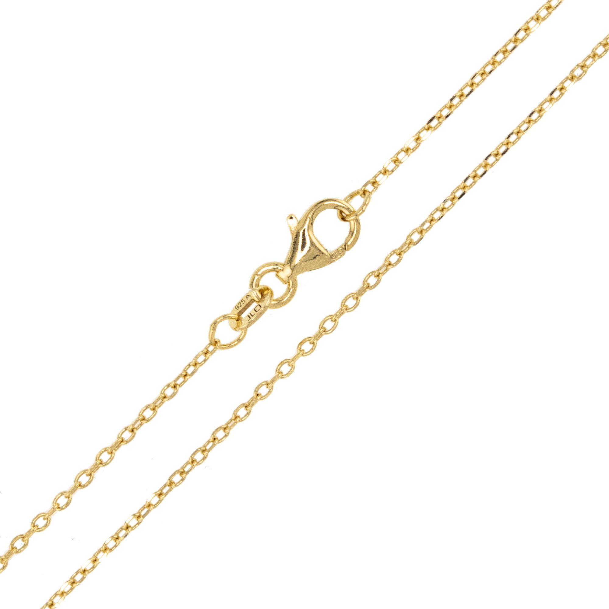 Cavill Silberkette Cavill vergoldete 925 Sterling Ankerkette 45 cm, filigran, Damen (1-tlg)