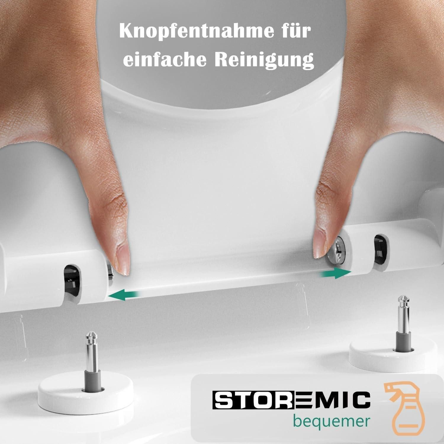 LuxusKollektion WC-Sitz Toilettendeckel WC Sitz D-Form Absenkautomatik Antibakteriell (1-St) – Bild 5 von 5