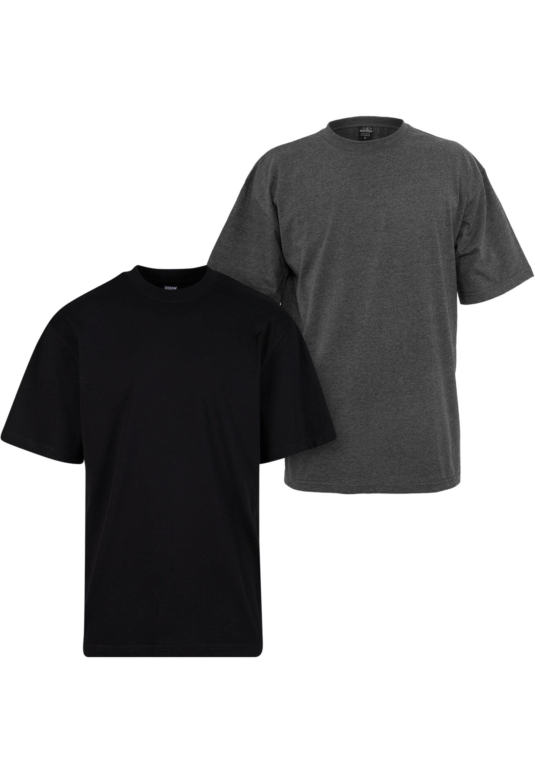 URBAN CLASSICS T-Shirt Herren Tall Tee 2-Pack (1-tlg) black+charcoal