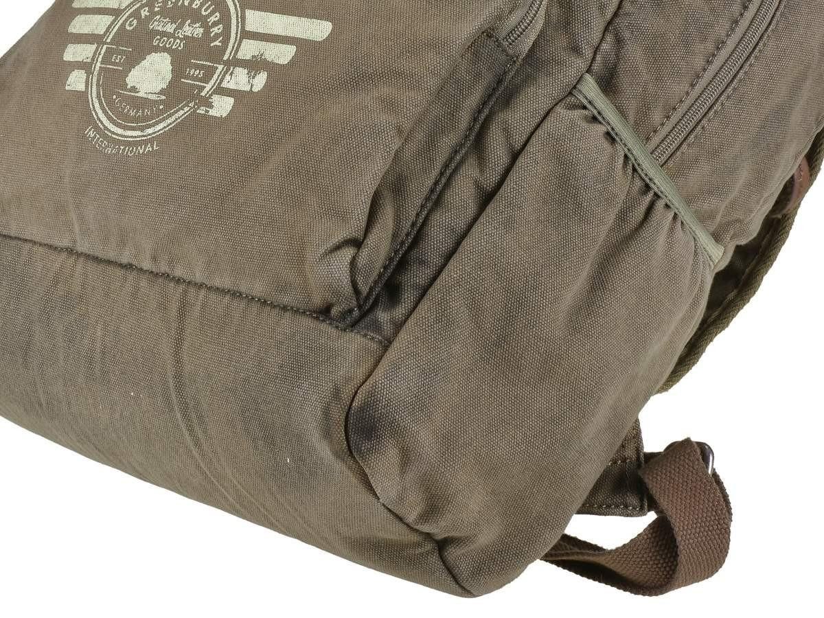 Greenburry Tagesrucksack Aviator, Rucksack, mit Notebookfach 32x31cm, rustikales starkes Canvas