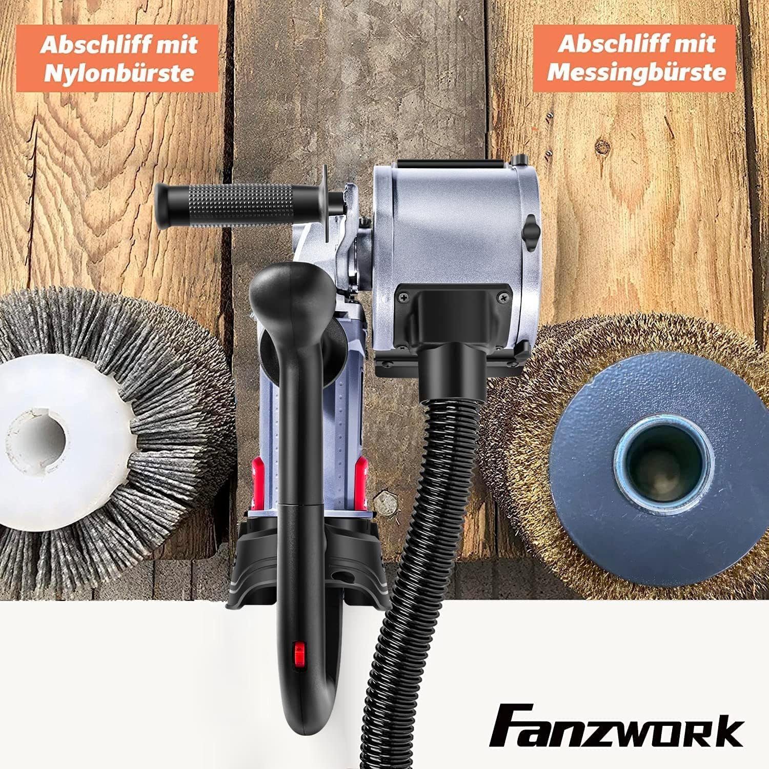 Fanzwork Walzenschleifer Satiniermaschine V2 1500 Watt mit Stahldrahtbürste, Drehzahlregelung, Perfekt zum Trockenschleifen von Altholz, Metall, Kunststoff, Gip – Bild 5 von 5