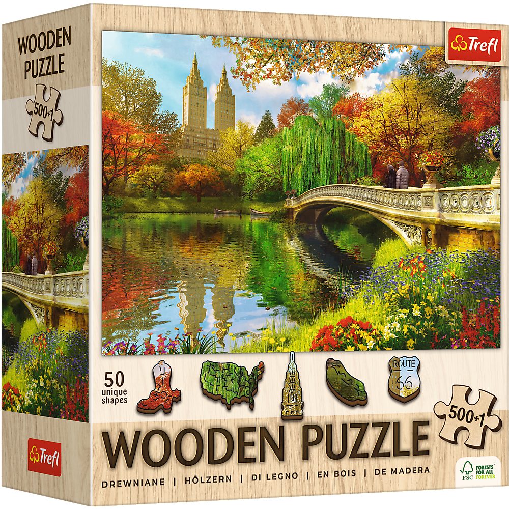 Trefl Puzzle Trefl, Wood Craft, Central Park, 500+1 Teile Holzpuzzle, 501 P günstig online kaufen