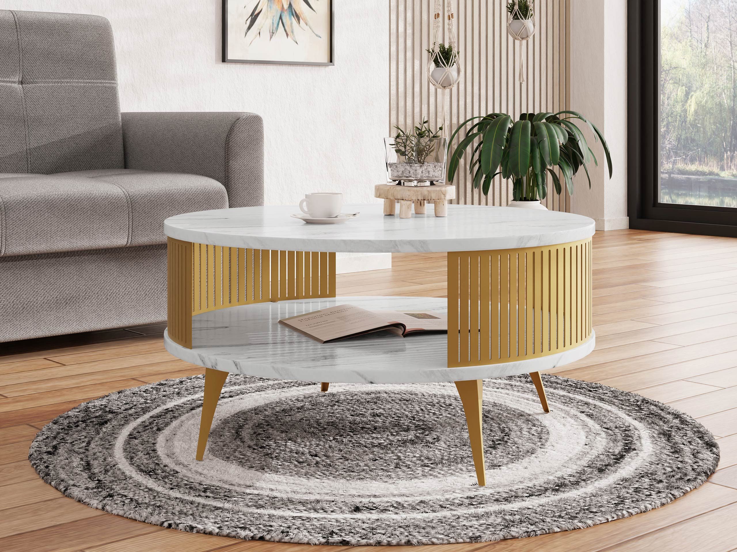 MIRJAN24 Couchtisch Roenni Gold, Beine und günstig online kaufen