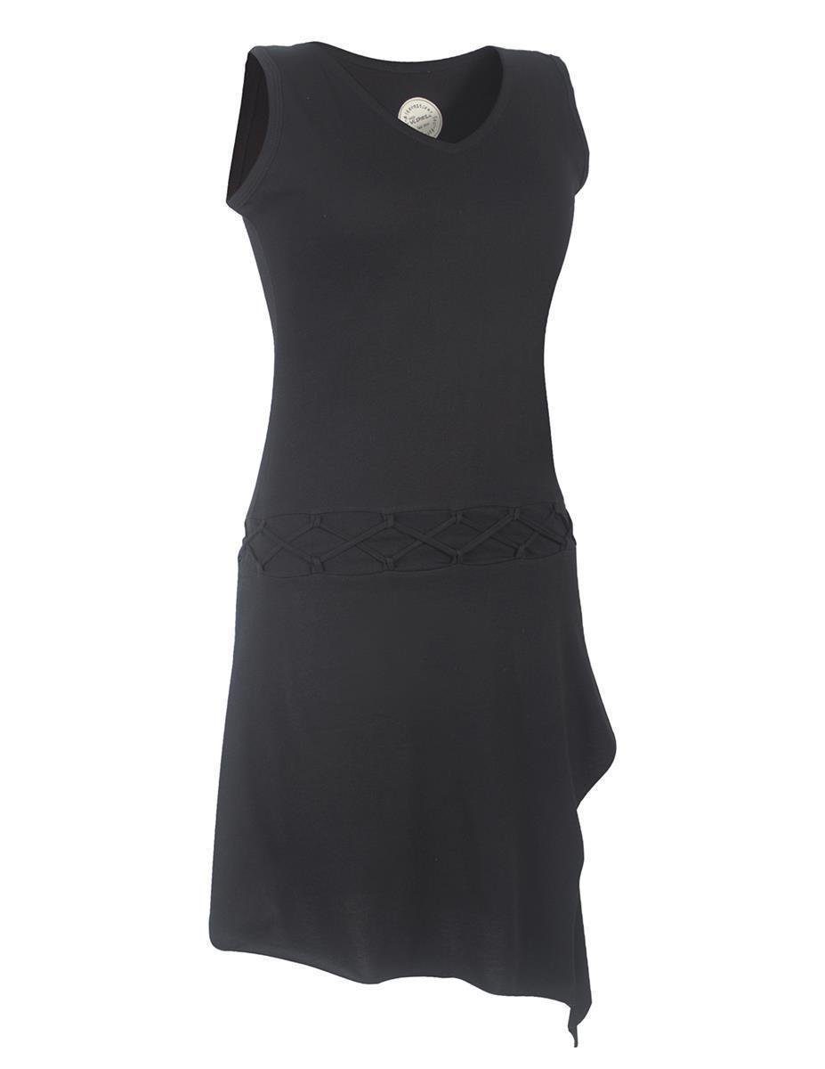 Vishes Sommerkleid Ärmelloses Kleid asymmetrisch Beinausschnitt Gürtel-Schnürung Hippie, Boho, Goa Elfen Style – Bild 4 von 4