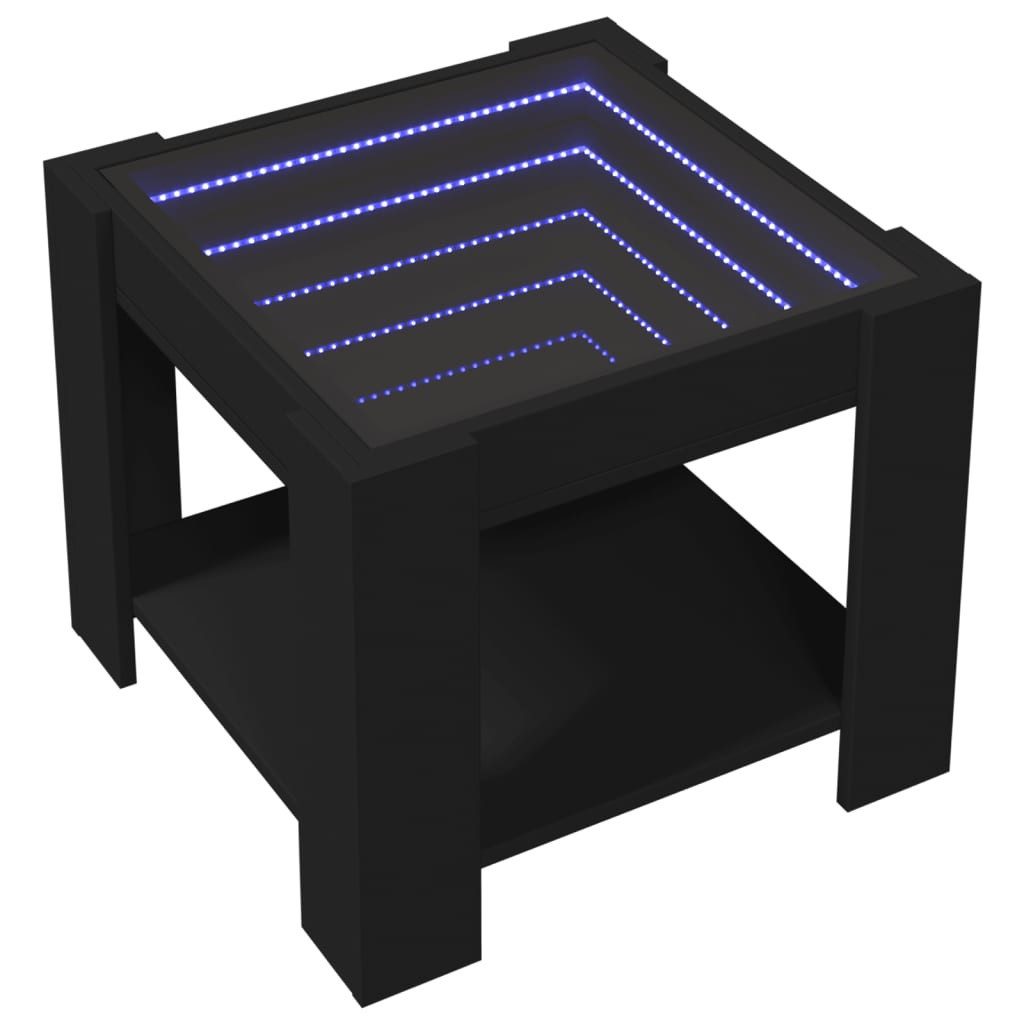 vidaXL Couchtisch LED-Couchtisch Schwarz 53x53x45 cm Holzwerkstoff (1-St) günstig online kaufen
