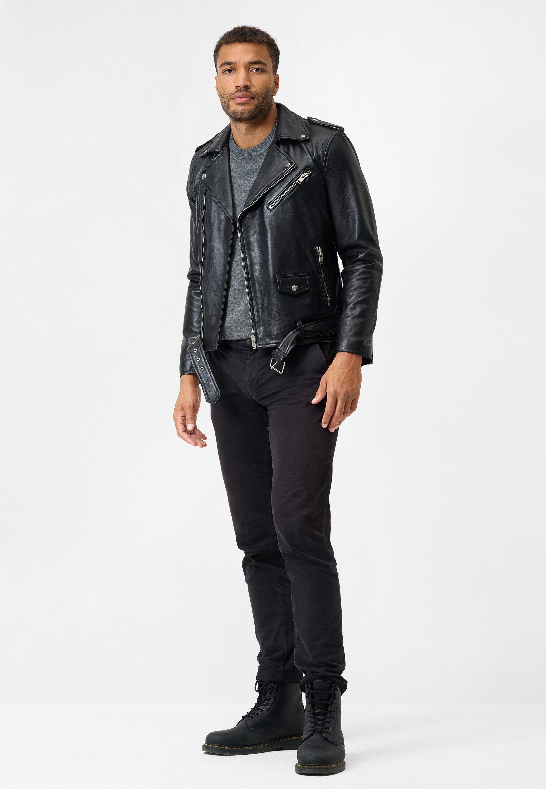 RICANO Lederjacke Marco Edle Bikerjacke aus Lammleder günstig online kaufen