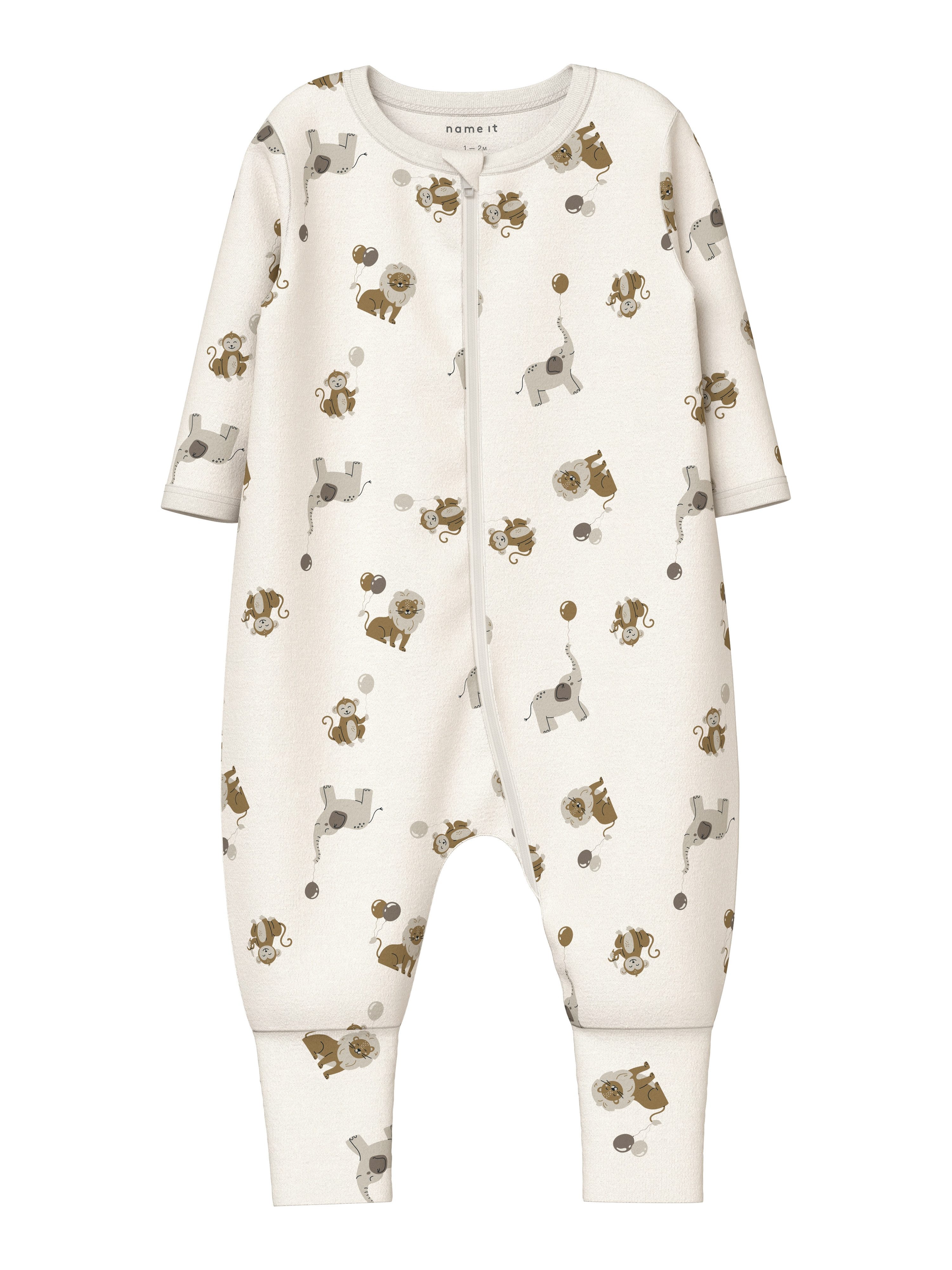 Name It Schlafoverall NBNNIGHTSUIT 2P ZIP FF ANIMAL NOOS (Packung, 2-tlg)