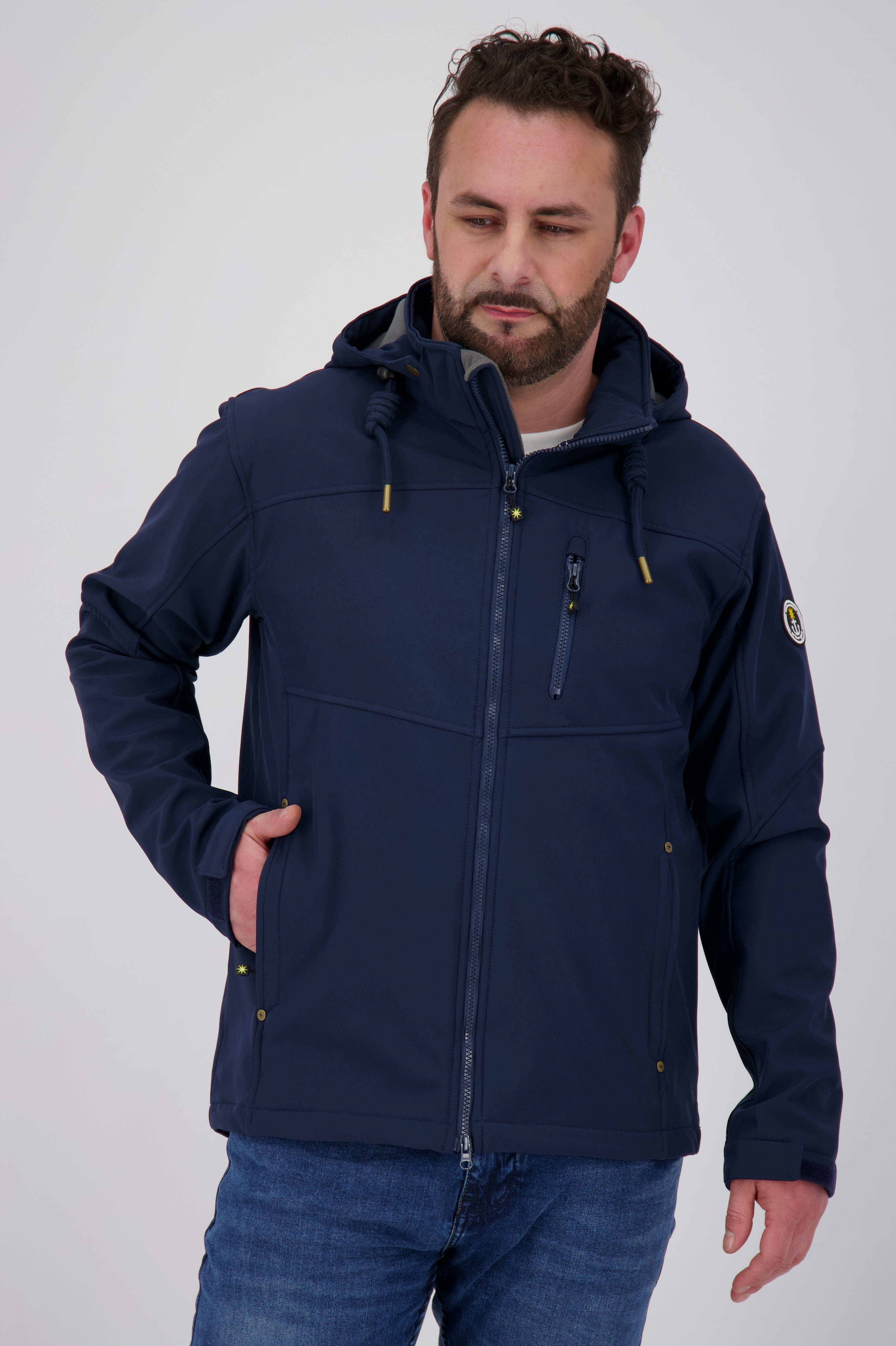 DEPROC Active Softshelljacke #ankerglutfreiheit MEN II NEW CS auch in Großen Größen erhältlich, mit abnehmbarer Kapuze navy