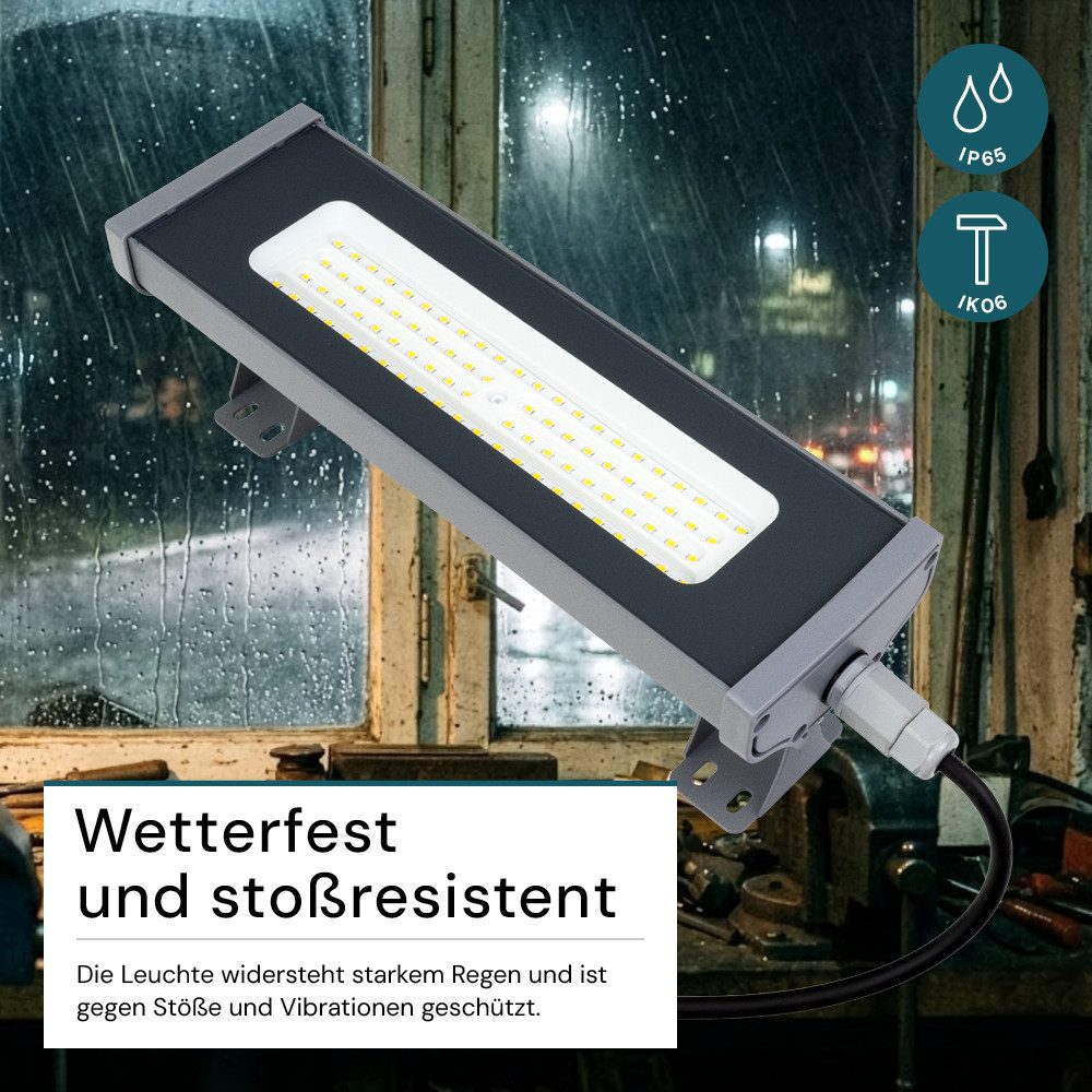 LUXULA LED Arbeitsleuchte LUXULA LED Hallenstrahler HighBay 50 W 5000 K Neutralweiß Grau, LED fest integriert, Neutralweiß (5000K), IP65