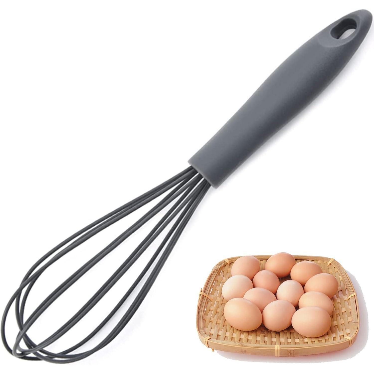 LuxusKollektion Schneebesen Küchenschneebesen Silikon mit stabilem Griff Grau