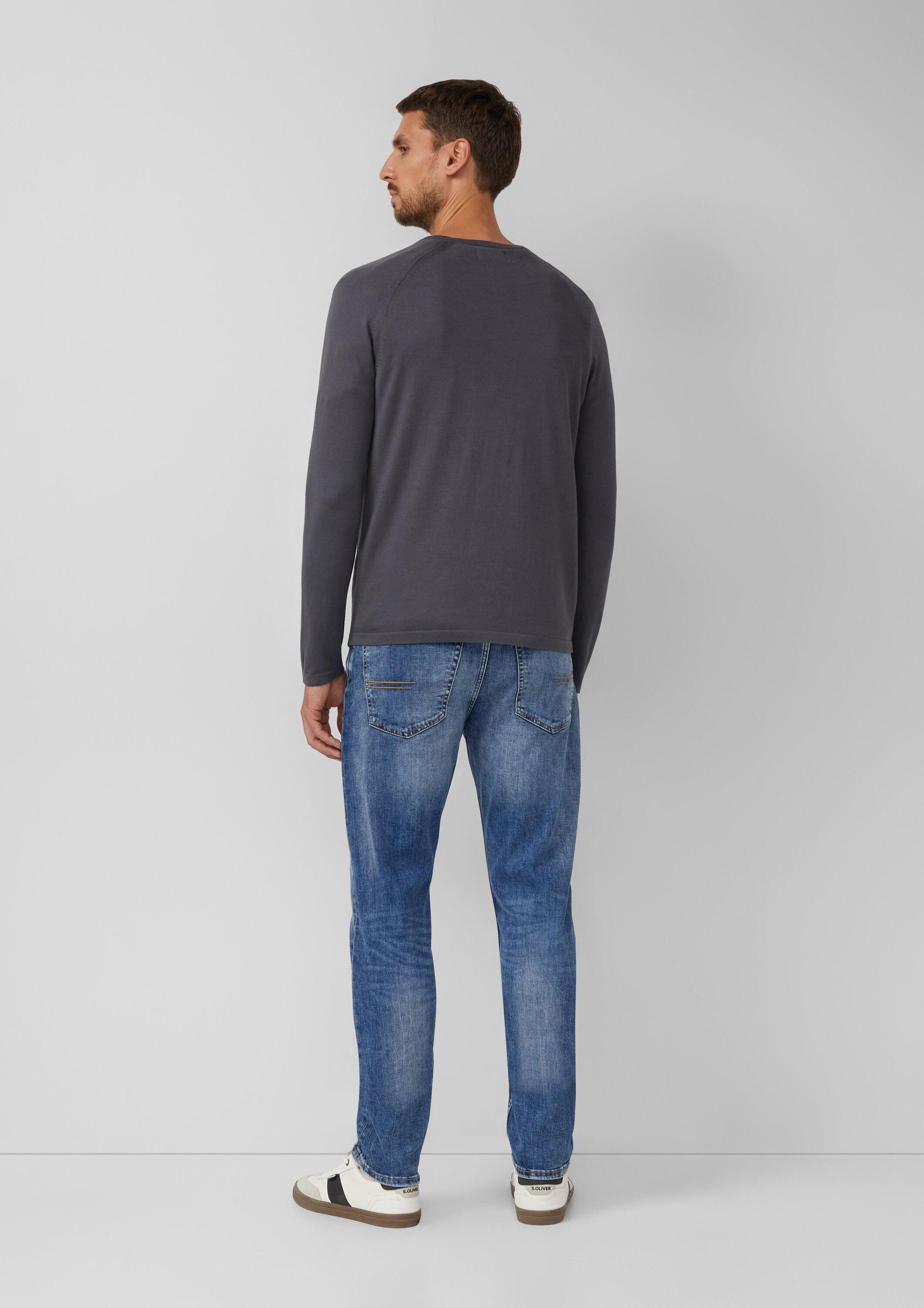s.Oliver Longpullover Strickpullover Raglanpullover aus reiner Baumwolle