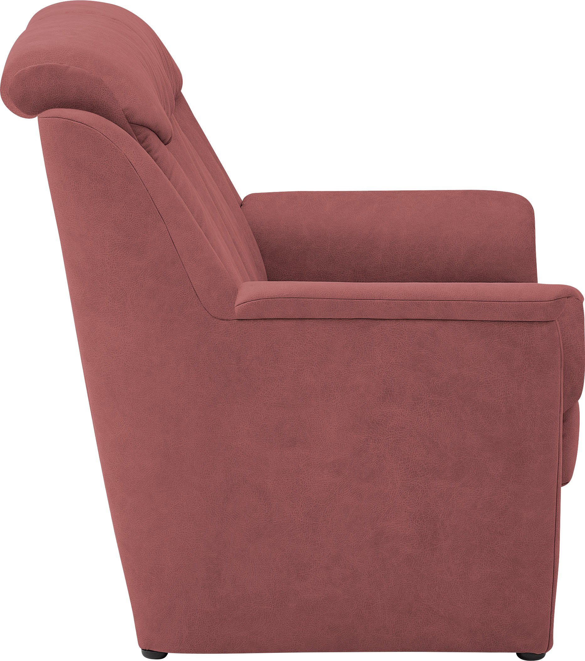 und Sessel 46 3-tlg), 3-Sitzer Sitzhöhe Polstergarnitur 2x in Lugano, cm, VILLA BECK (Set, Kopfteilverstellung,