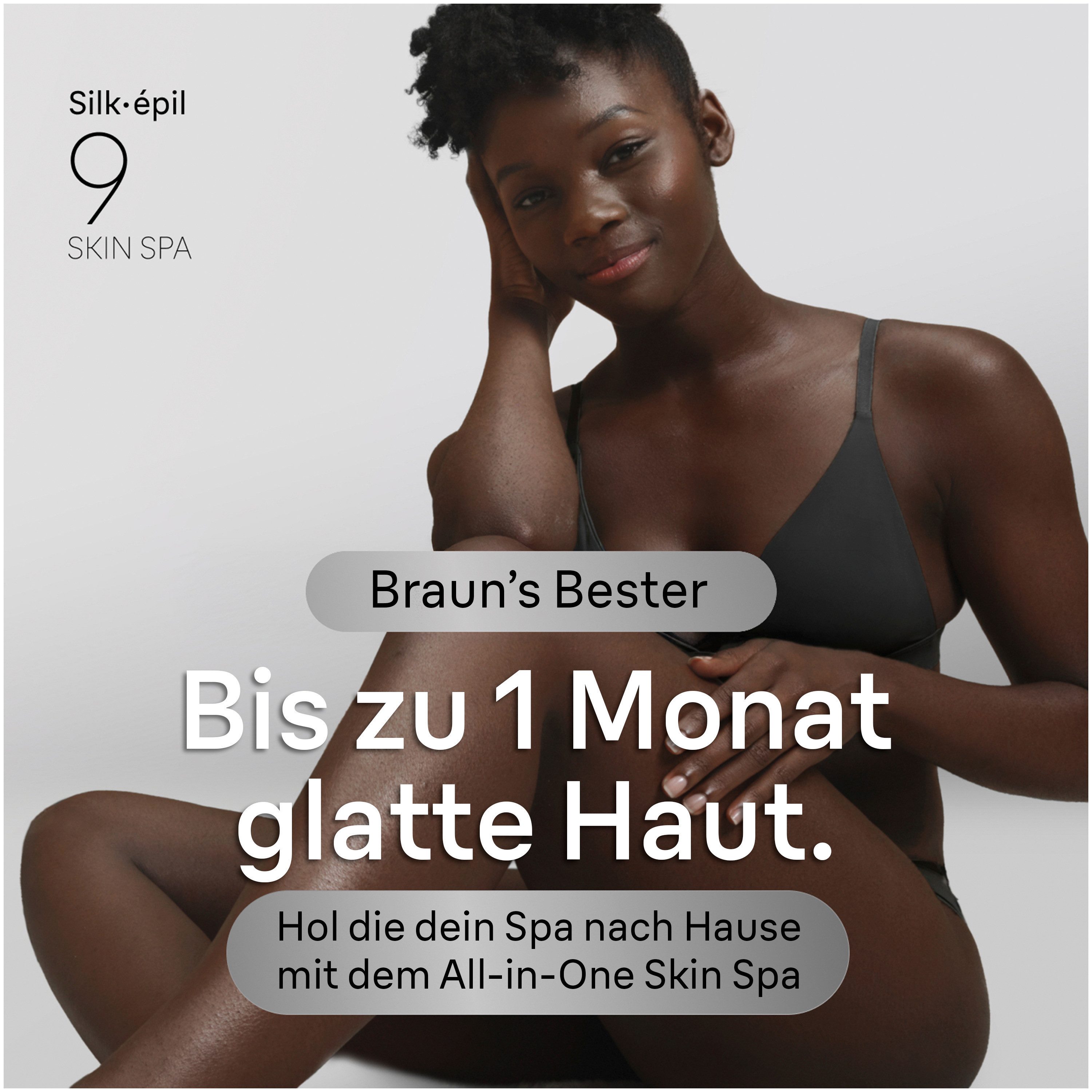 Braun Epilierer Silk-épil 9 SES9-080, All-in-One Set, Wet & Dry, Peelingbürste, Massagepad, Rasieraufsatz