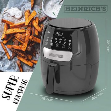 Heinrich´s Heißluftfritteuse HFR 8212, 1500,00 W, Airfryer, Fritteuse, 3,7 Liter, Luftfritteuse