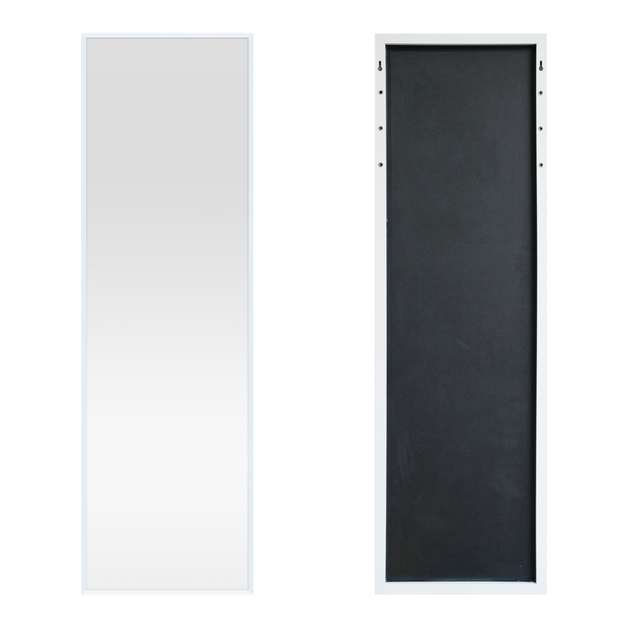 en.casa Ganzkörperspiegel, »Lesina« Türspiegel mit Hängehaken Aluminium 120x37cm Weiß – Bild 4 von 5