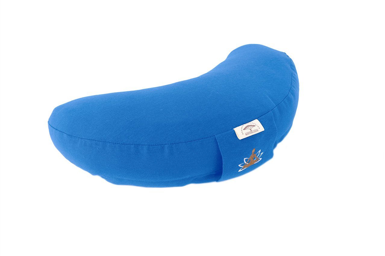 SEI Design Yogakissen Meditationskissen Yogakissen Halbmond mit Buchweizenschalen Füllung, gesticktes Motiv