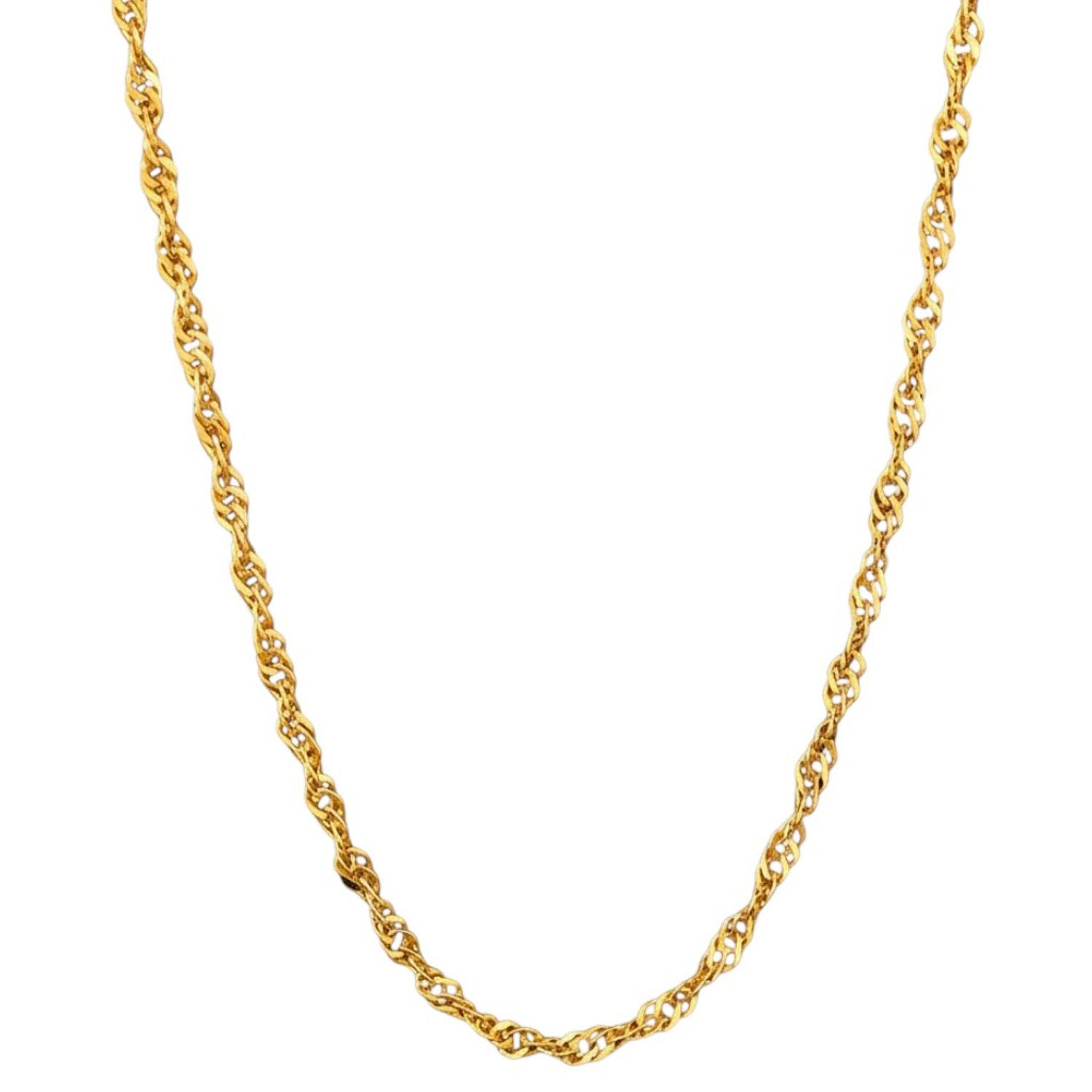 KARMA Kette ohne Anhänger Halskette Damen Gliederkette Gold 45 cm Edelstahl vergoldet (1-tlg., Edelstahlkette goldfarben), PVD beschichtet Geschenk für Frauen Damenhalskette Goldfarben