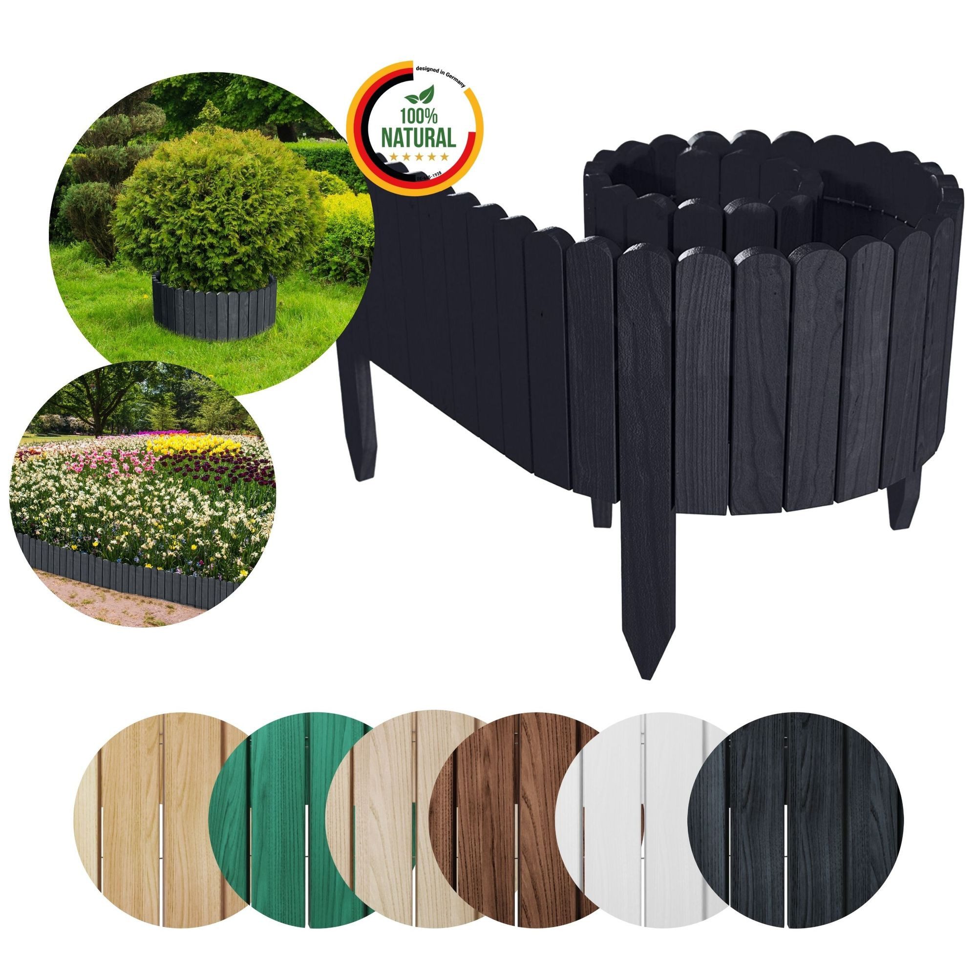 Floranica Beetbegrenzung Rollborder Flexibler Holzzaun aus günstig online kaufen