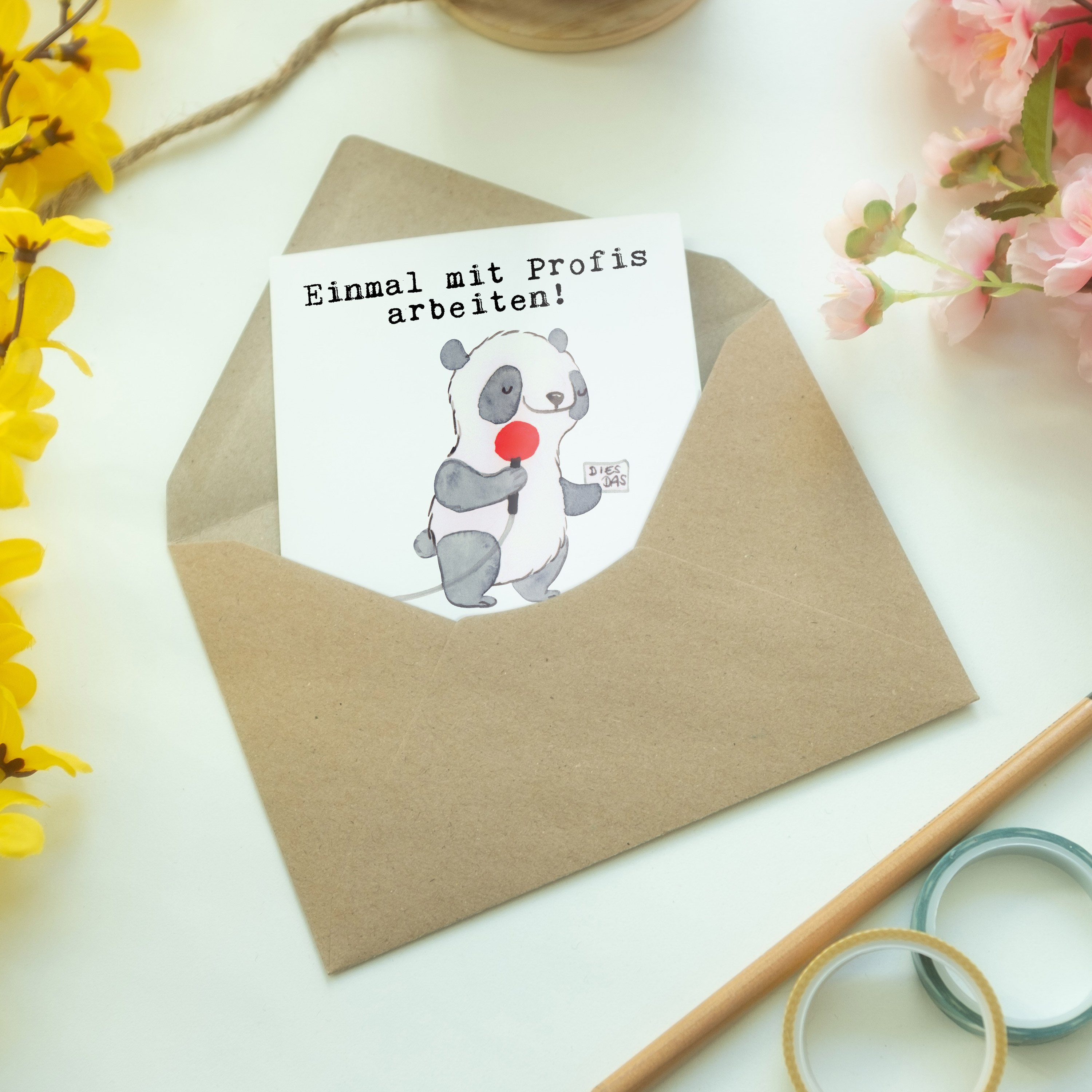 Glückwun - Leidenschaft Jubiläum, Panda - aus Weiß Mr. Grußkarte Pressereferent Geschenk, Mrs. &