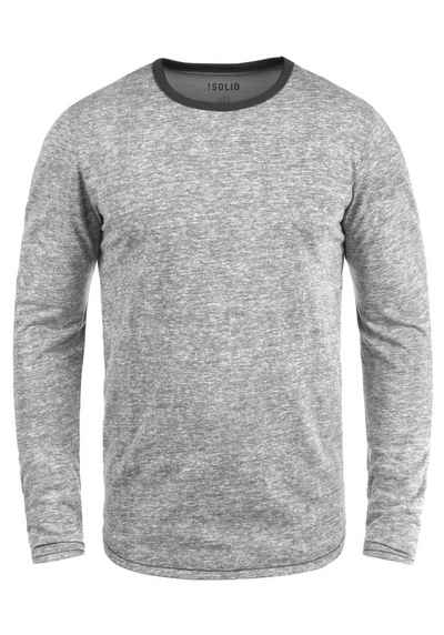 !Solid Rundhalsshirt SDTelli Longsleeve mit farblich abgesetztem Ausschnitt