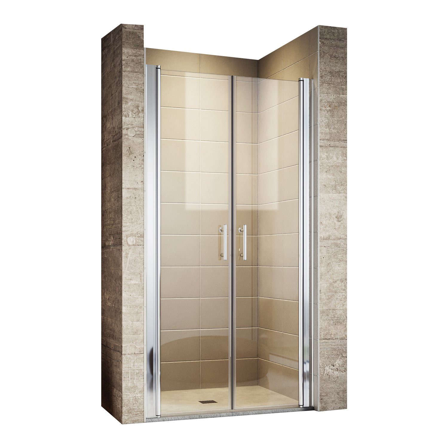 SONNI Dusch-Pendeltür Sicherheitsglas Duschtür rahmenlos Nischentür, günstig online kaufen