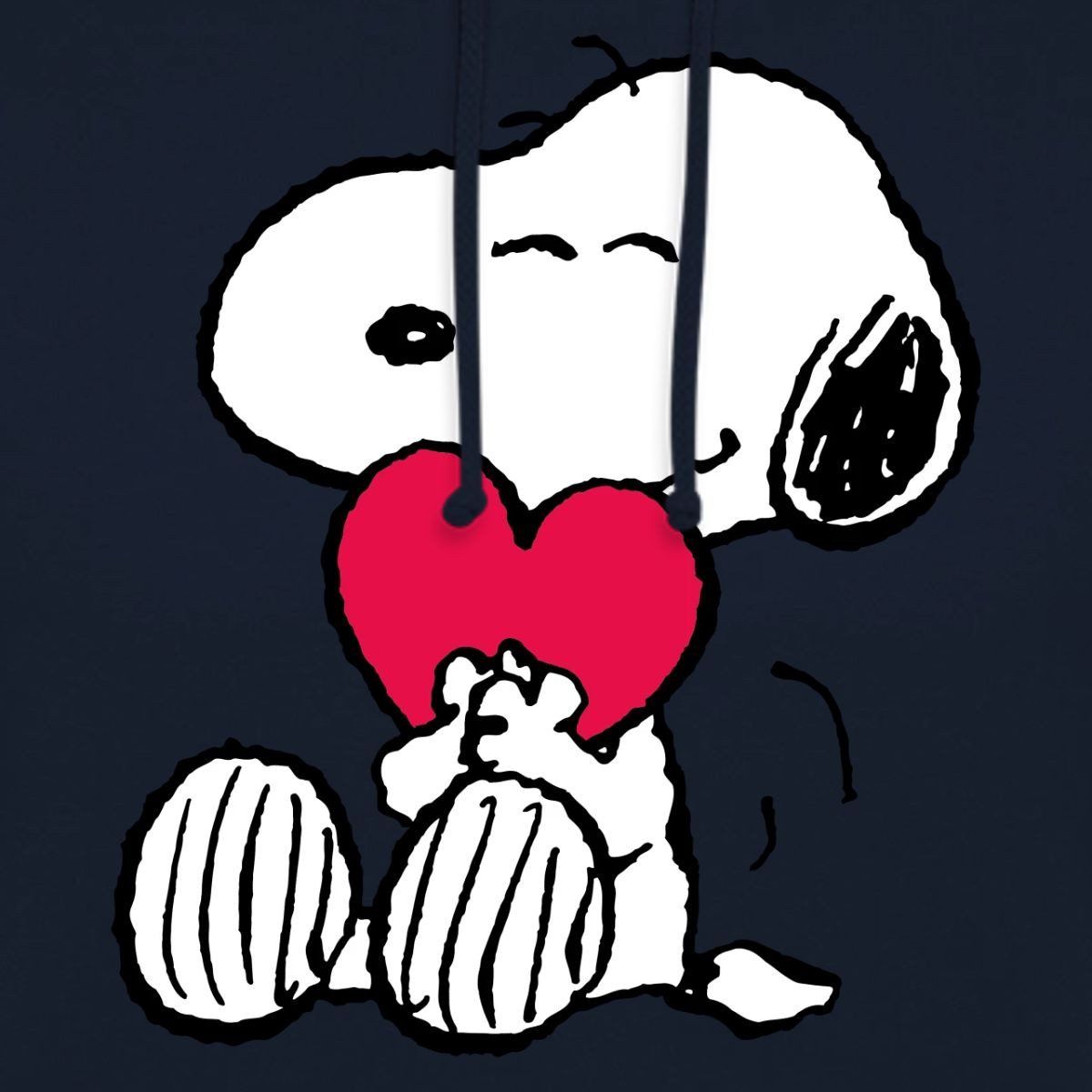 Spreadshirt Hoodie Peanuts Snoopy Herz Love Geschenk Unisex Hoodie (1-tlg) Unisex-Schnitt: Sitzt bei Männern körpernah, bei Frauen weit – Bild 2 von 5