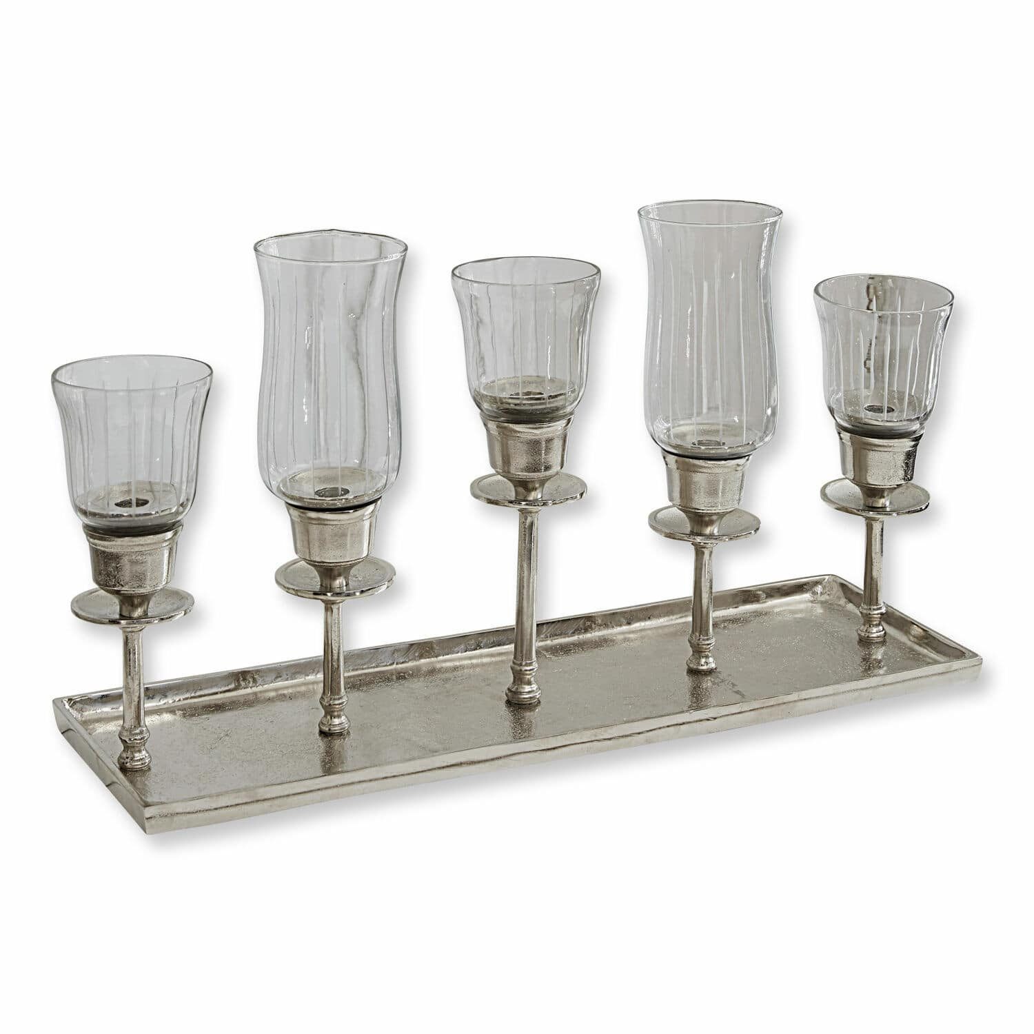 Mirabeau Kerzenständer Kerzentablett Ennedi silber/klar