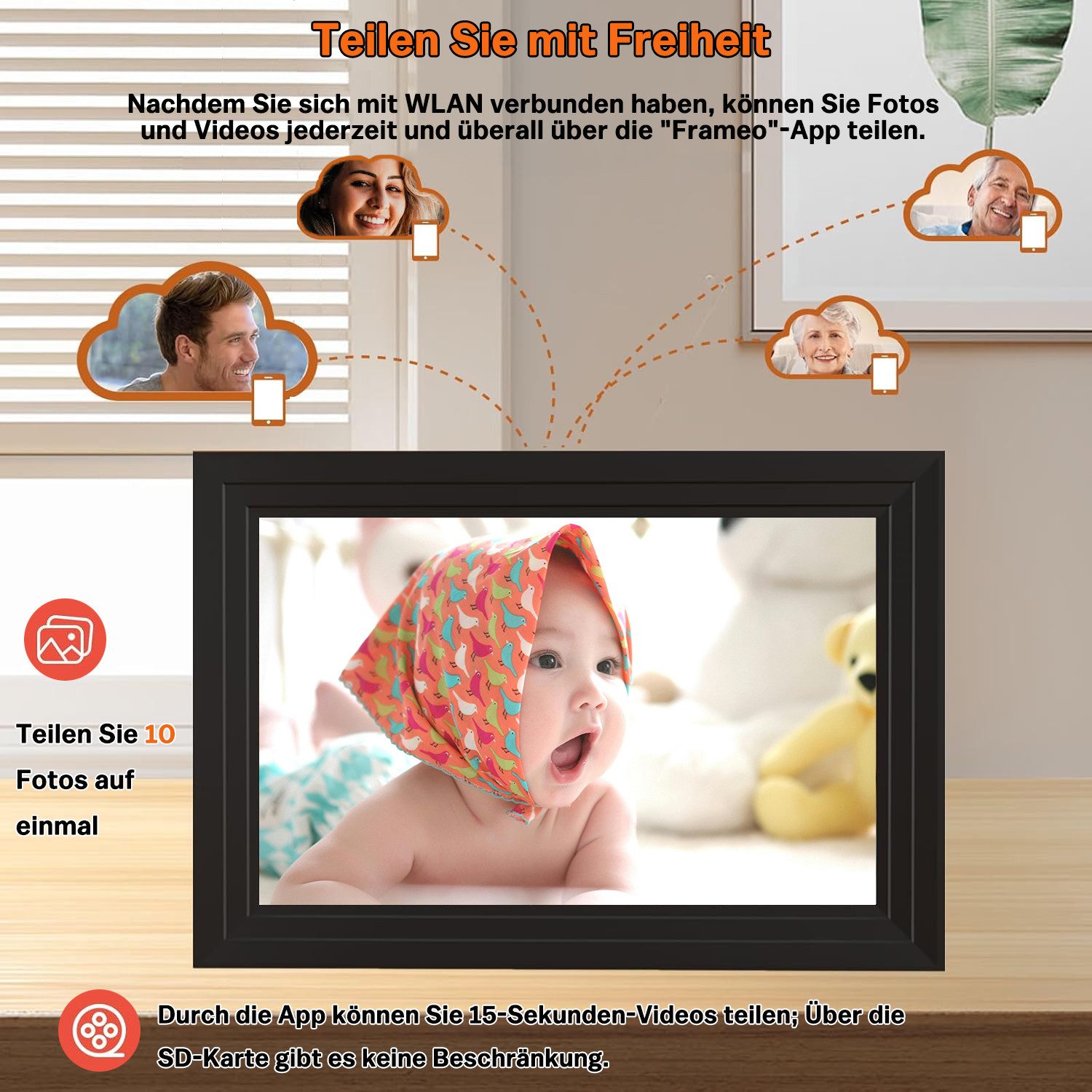 XERSEK Bilderrahmen 10,1 Zoll Digitaler Bilderrahmen Wlan, 1280x800 HD IPS günstig online kaufen