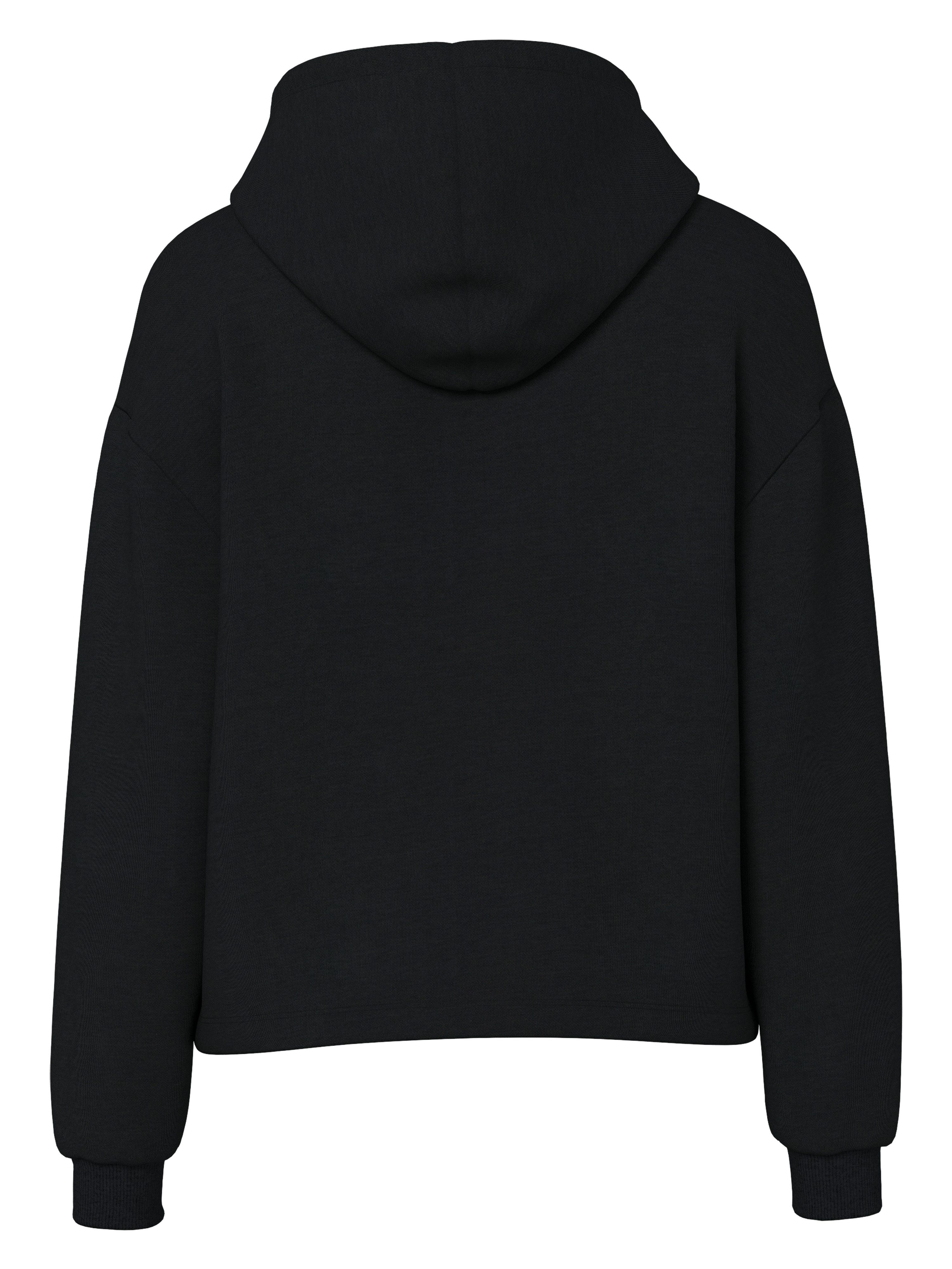 pieces Kapuzensweatshirt PCCHILLI LS GLITTER HOODIE NOOS BC mit Kordelzug in Kontrastfarbe
