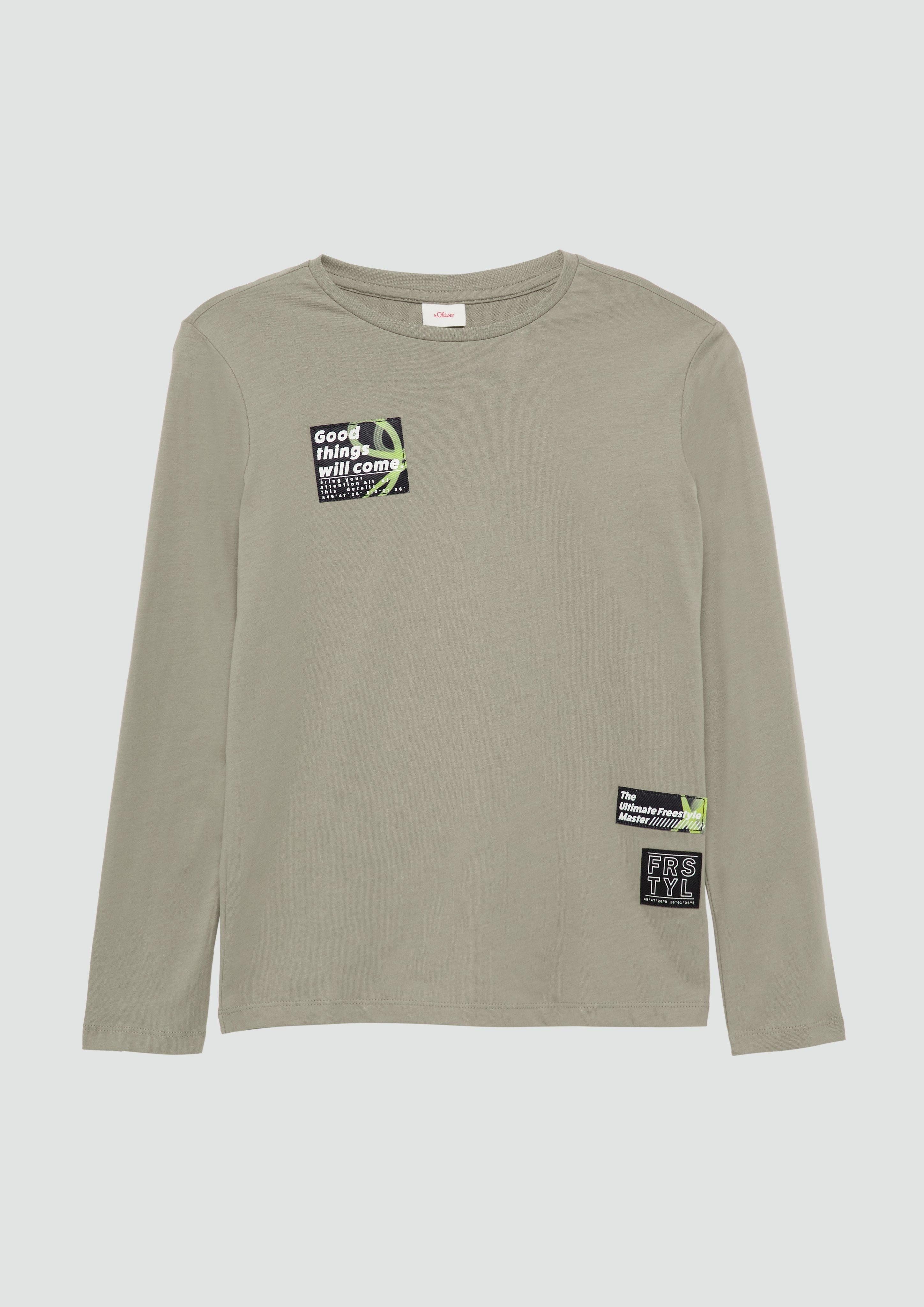 Langarmshirt Longsleeve mit modischen Patches