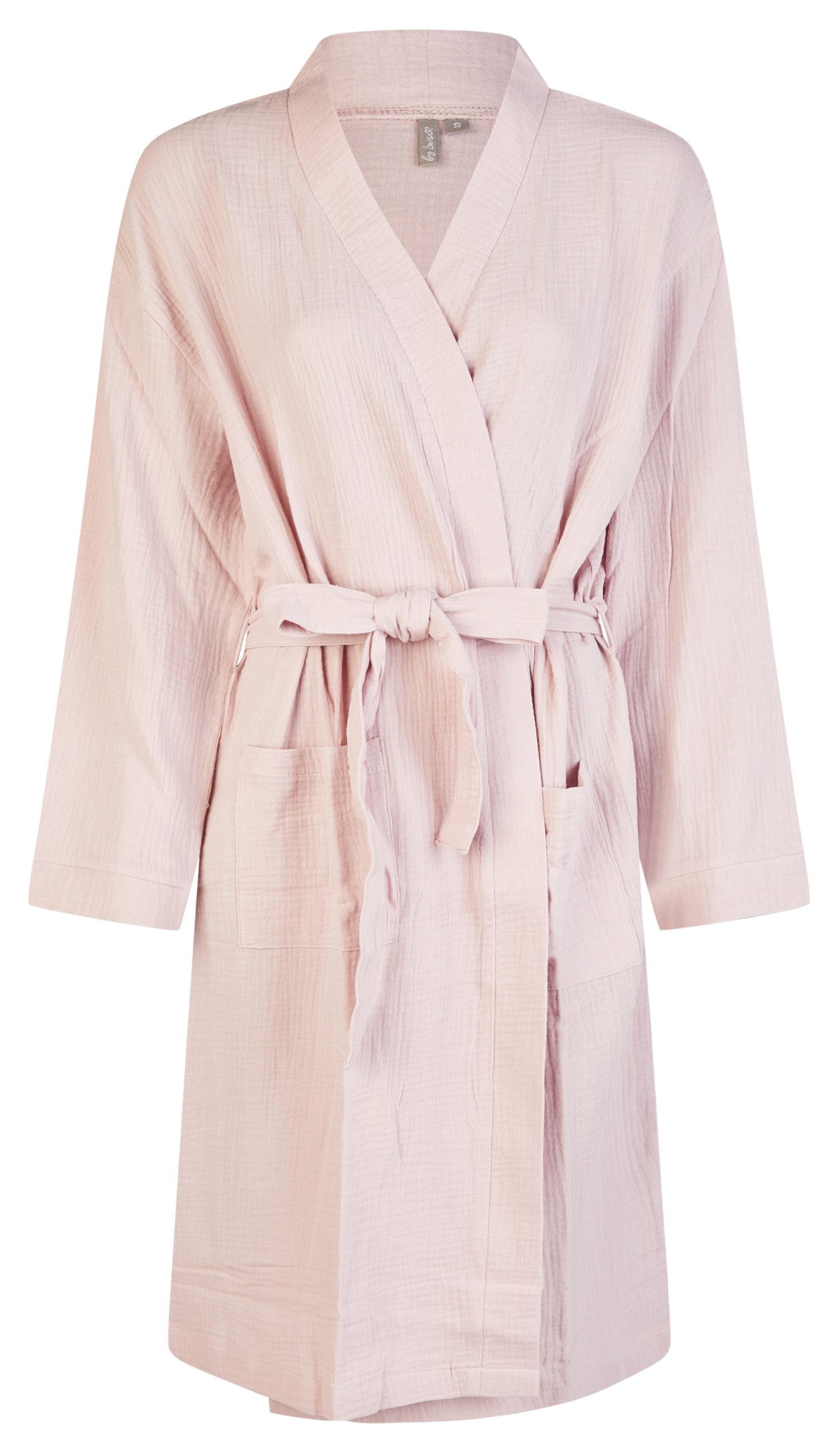 By Louise Kimono Damen Morgenmantel Kimonokragen, Midi, Baumwolle, Kimonokr günstig online kaufen