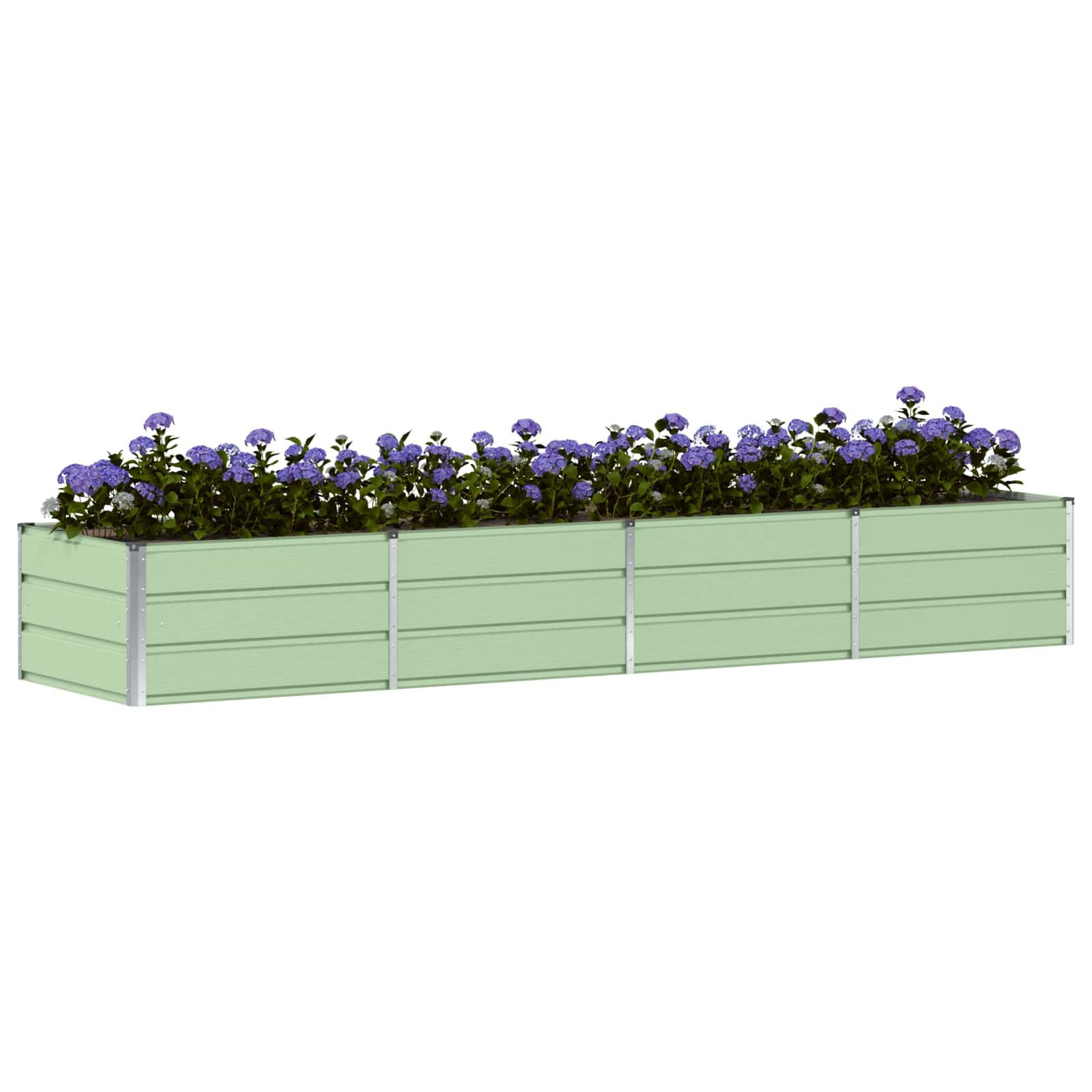 vidaXL Blumentopf Pflanzkübel Grün 320 x 80 x 45 cm Stahl (1 St)