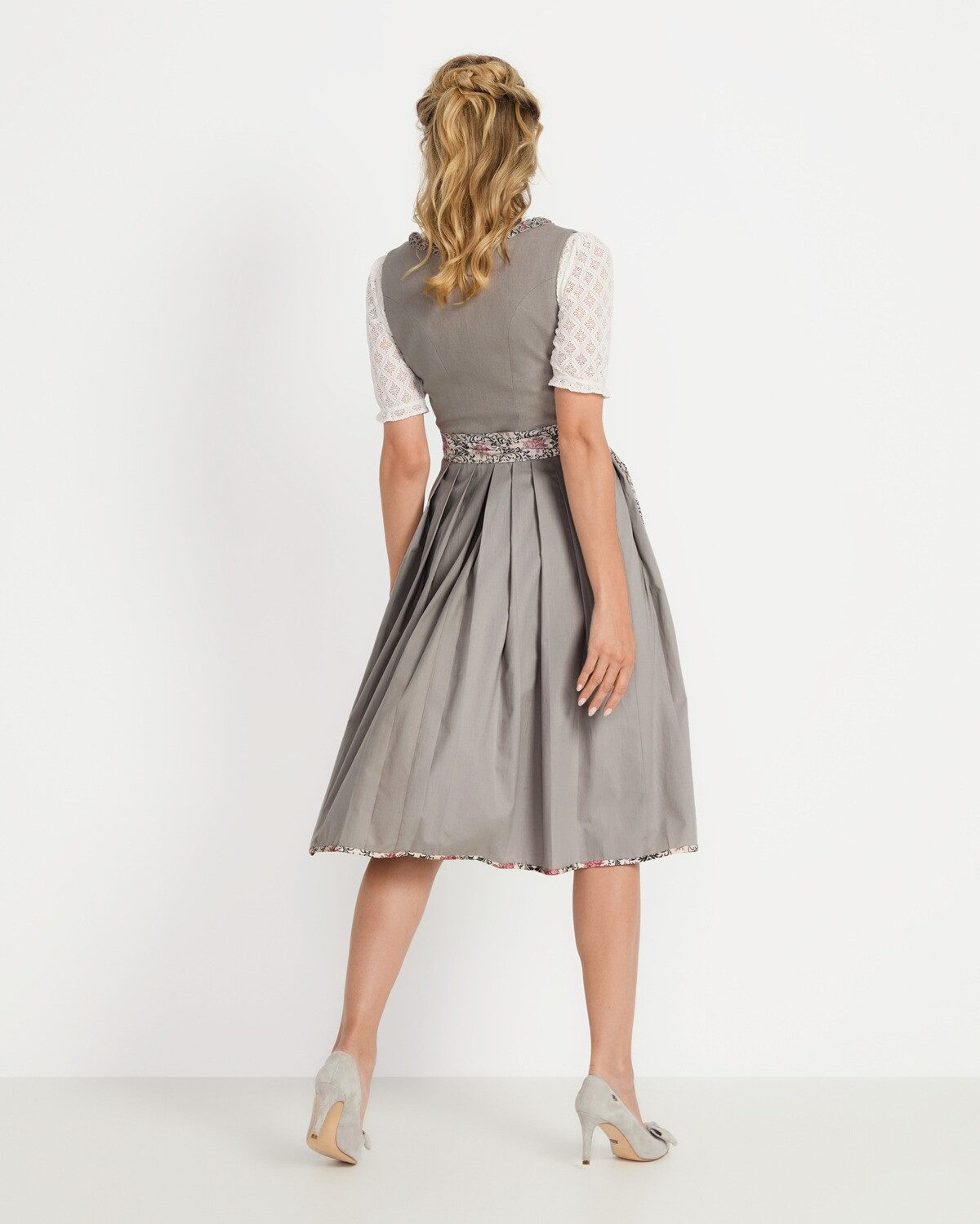 Almsach Dirndl Midi Dirndl mit Rosenprint