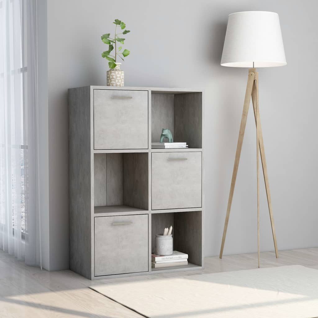 vidaXL Bücherregal NA Lagerschrank Betongrau 60x29,5x90 cm Spanplatte