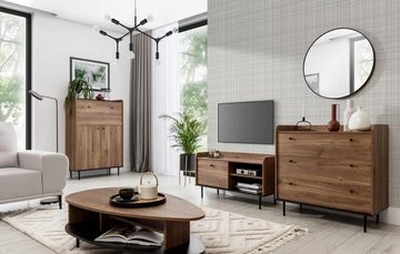 Furnix Kommode VASINIE für das Wohnzimmer in Loft-Stil Brandy-Castello-Holzes, 90 x 90 x 45 cm