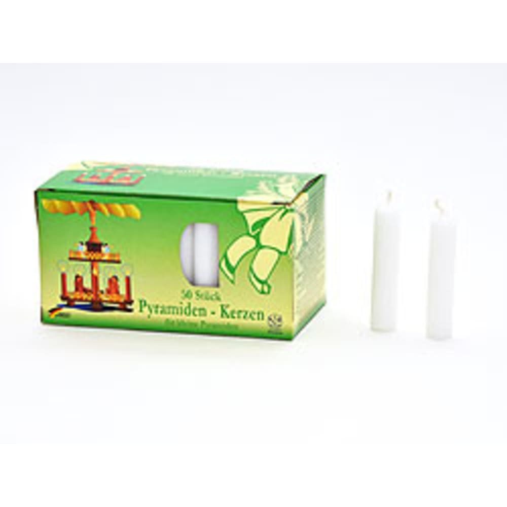 KCB Formkerze 50 weiße Pyramidenkerzen – Stimmungsvolle Kerzen für Feste (Stück, 50-tlg., Pyramidenkerzen), Kerzen Fotokarton weiß Pyramidenkerzen Bastelpapier Dekorationspapier