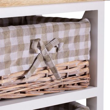 CARO-Möbel Nachtkommode, Nachttisch Nachtschrank Nachtkommode Konsole in weiß Landhausstil mit