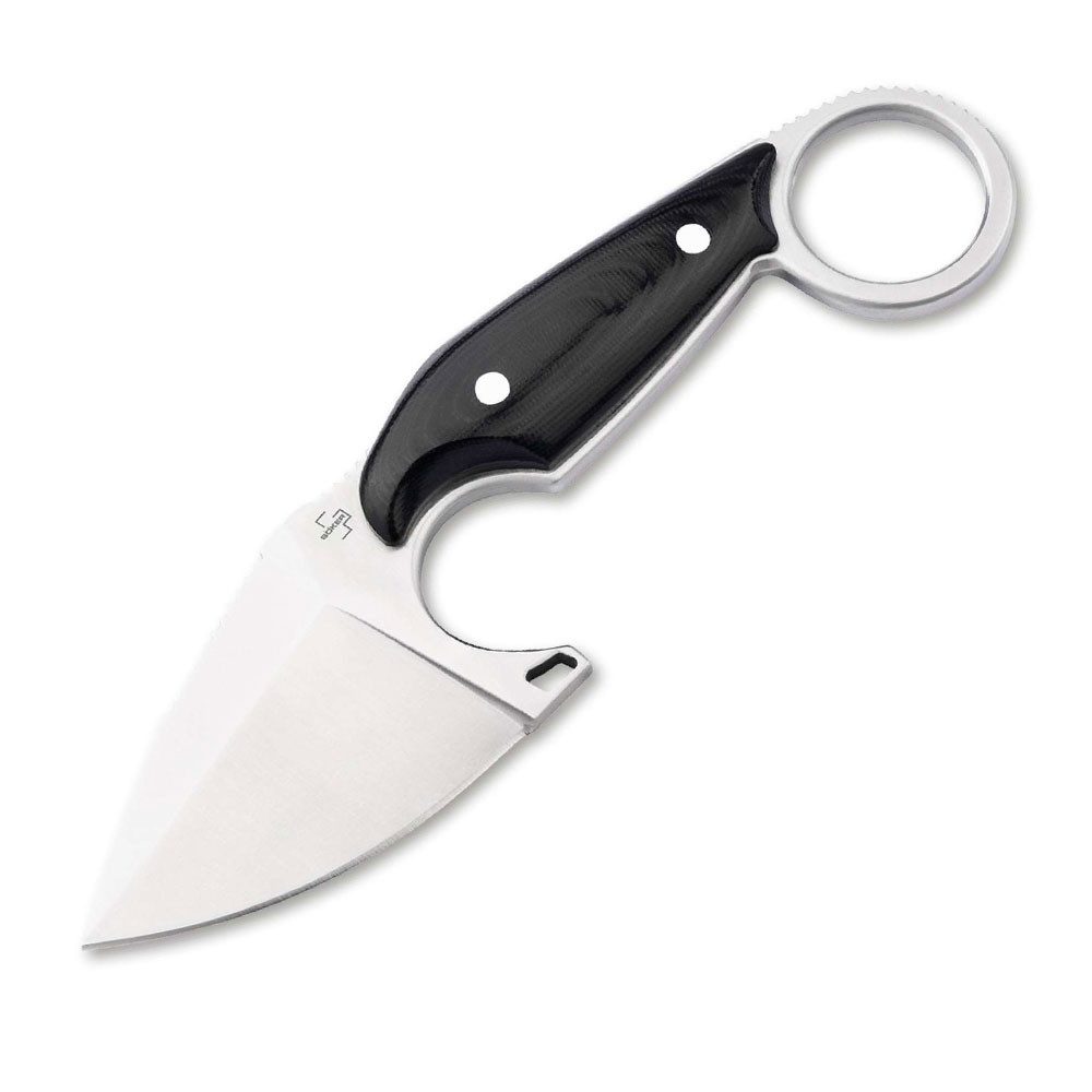 Böker Manufaktur Solingen Taschenmesser Enki Fahrtenmesser - Schwarz feststehendes Messer, (1 St), Feststehendes Messer Fahrtenmesser Engelbert Czaja micarta Droppoint