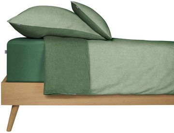 Wendebettwäsche Doubleface aus weicher Baumwolle mit edlem Melangeeffekt, Schiesser, Renforcé, 2 teilig, ab Größe 135x200 cm erhältlich, Made in Green