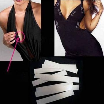 Fivejoy Doppelklebeband Modisches Kleiderband, doppelseitiges Klebeband für Kleidung (Stoff und Körperhaut, transparentes klares BraTape für Kleider, hält Kleidung an Ort und Stelle, 2-St) 2 Rollen, Größe: 16 mm x 5 m