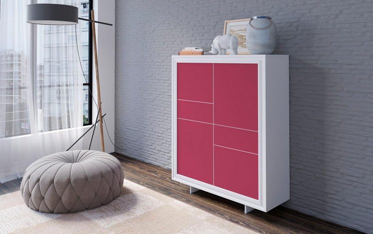 Highboard, Breite 115 cm, Dekorative Rahmenoptik online kaufen | OTTO