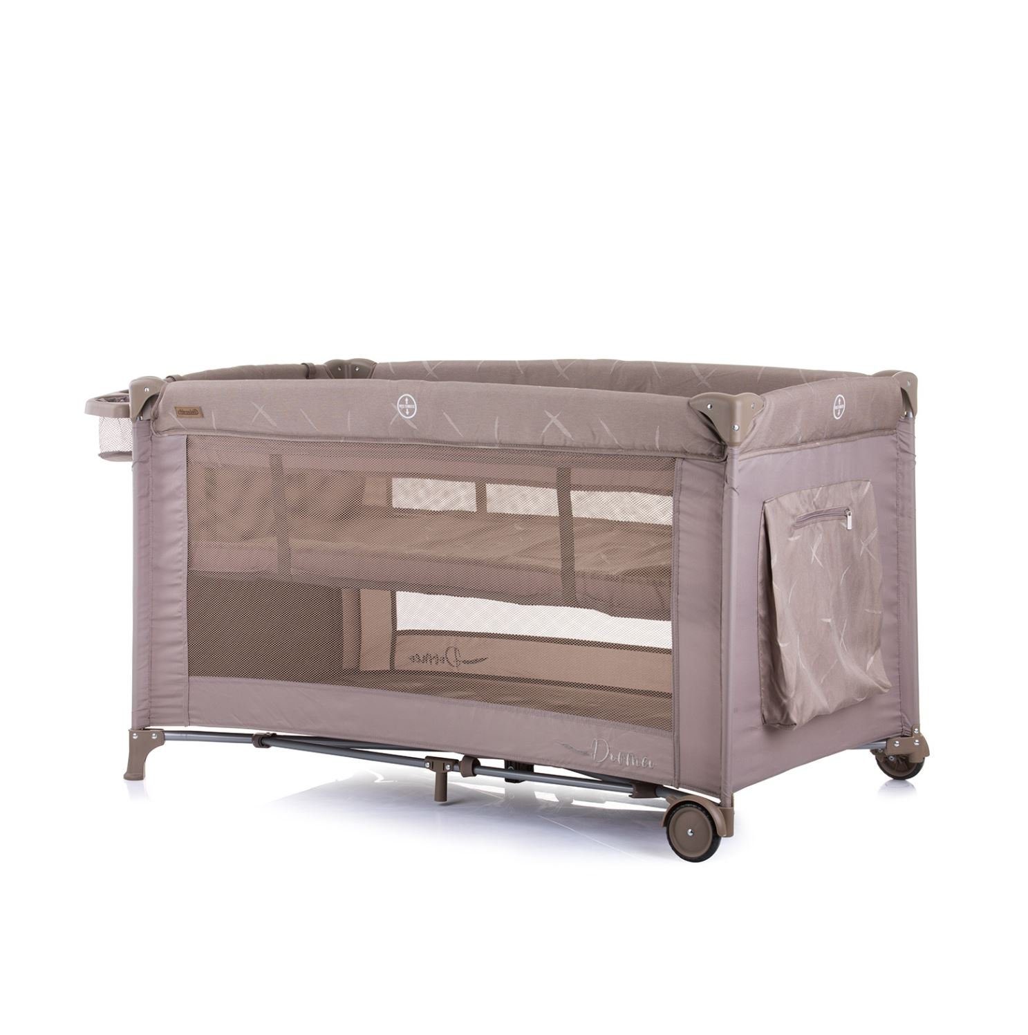 Möbel Babymöbel Chipolino Baby-Reisebett Reisebett Dormeo, mit Matratze, Seitentasche, zwei Schichten, Räder