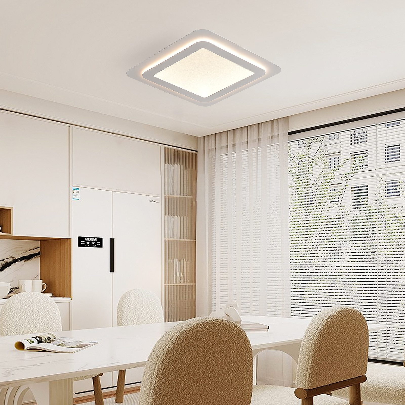 RRBEST LED Deckenleuchte LED Deckenlampe, 72CM Dimmbar Wohnzimmer Deckenleuchte, mit Fernbedienung und Memory Funktion