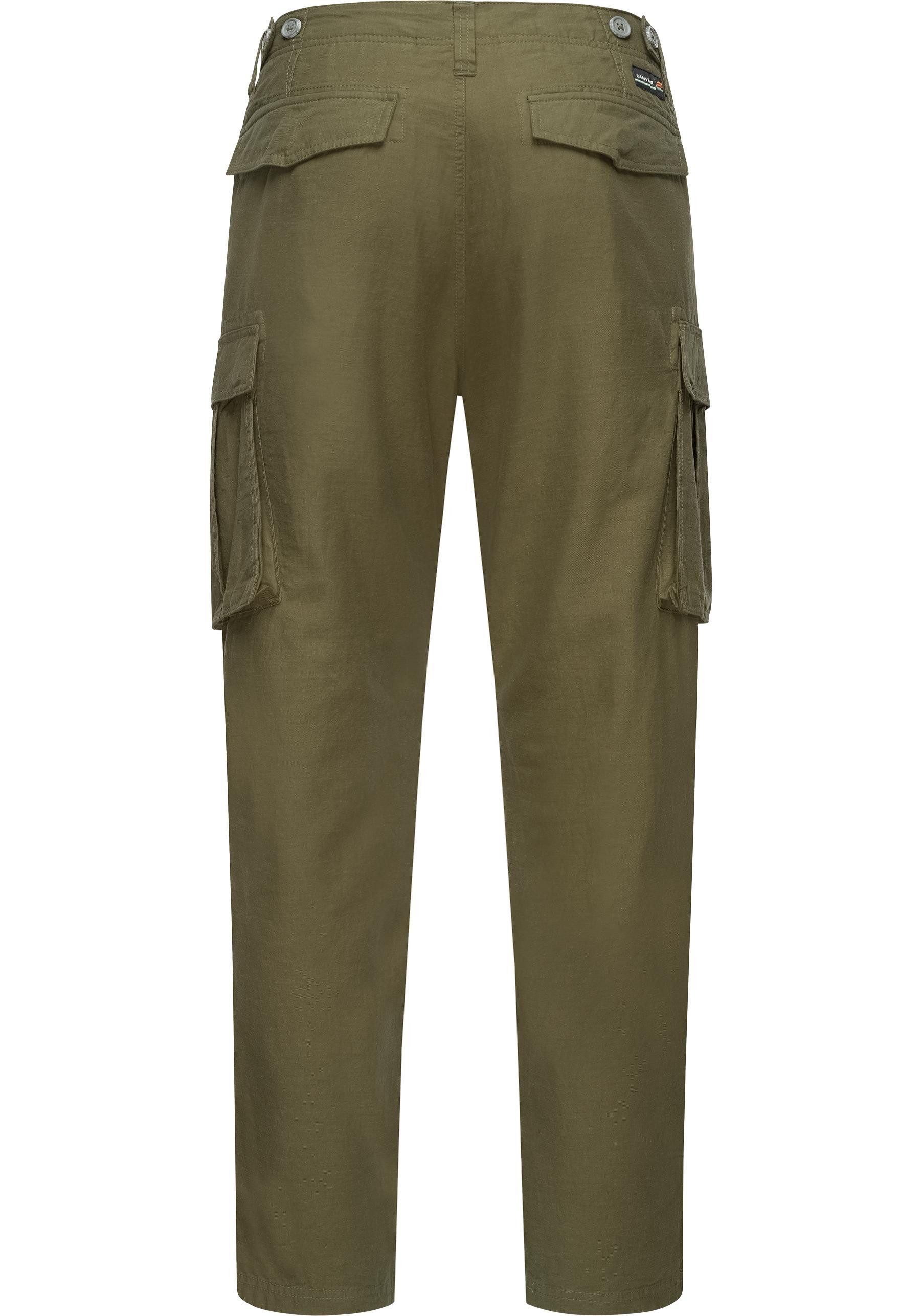 Ragwear Cargohose Merly Long Linen (1-tlg) Lange luftige Herren Hose mit vielen Taschen
