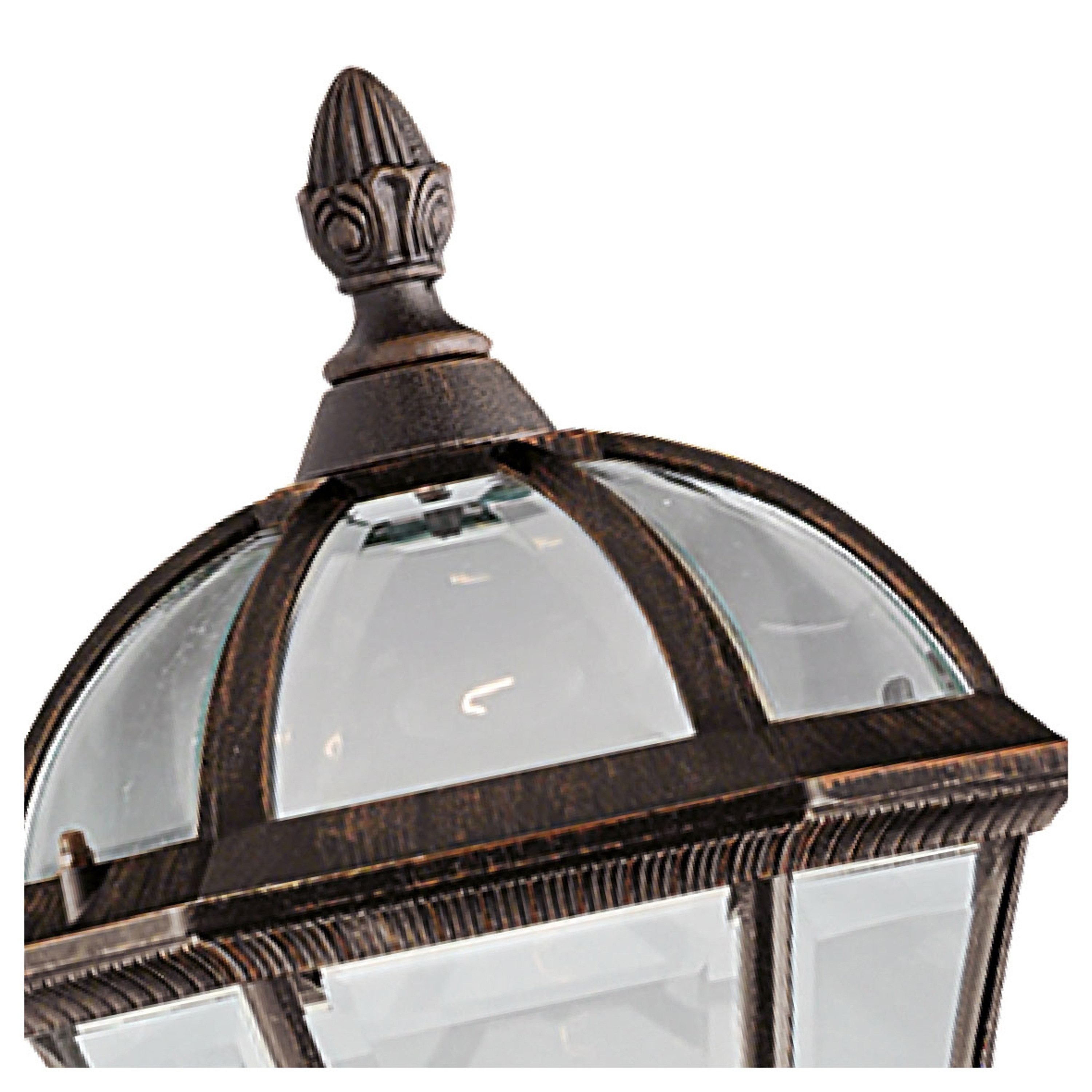 Searchlight Pollerleuchte Capri Outdoor Post - Aluminium, Rustic Brown & Glass, IP23, Leuchtmittel wechselbar