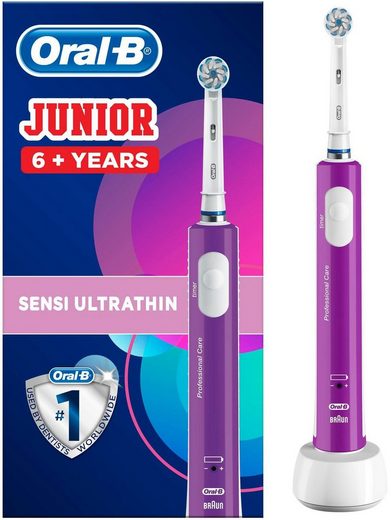 otto.de | Oral B Elektrische Zahnbürste Junior Purple, Aufsteckbürsten: 1 St.